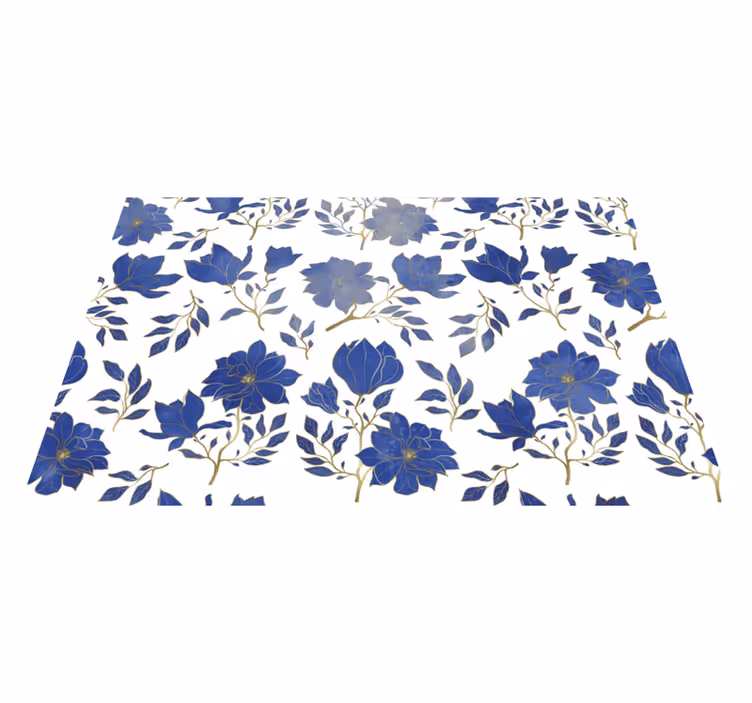 Individual original mesa patrón floral azul - TenVinilo