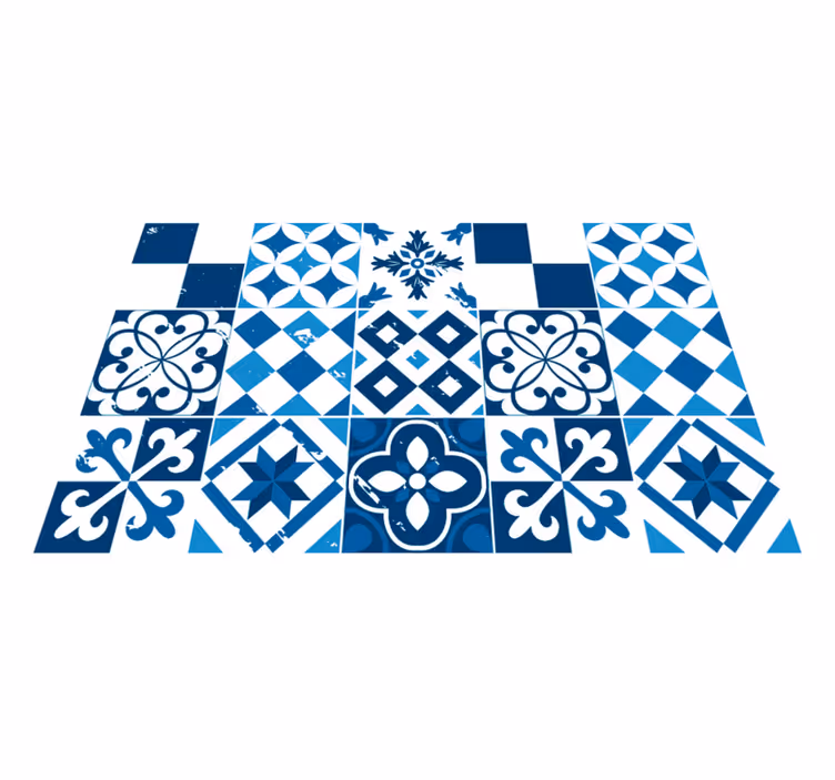 Individual mesa patrón azulejos geométricos - TenVinilo