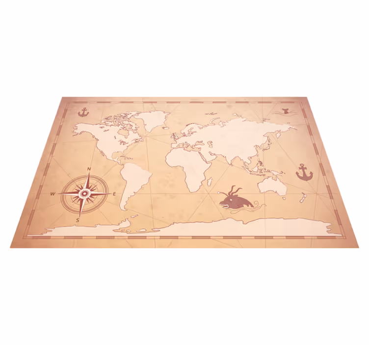 Individual original mesa ilustración del mapa mundial - TenVinilo