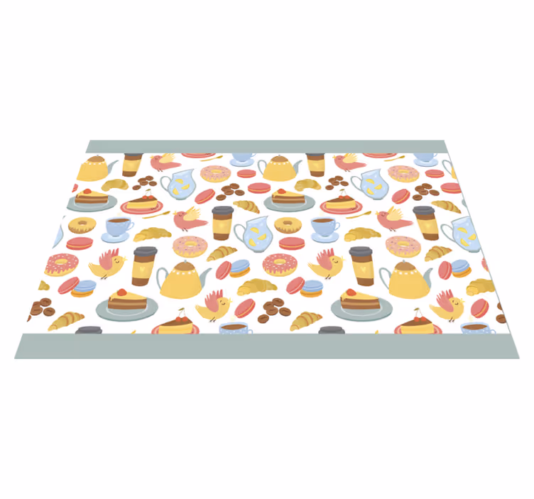 Individual de mesa infantil patrones de postres coloridos - TenVinilo