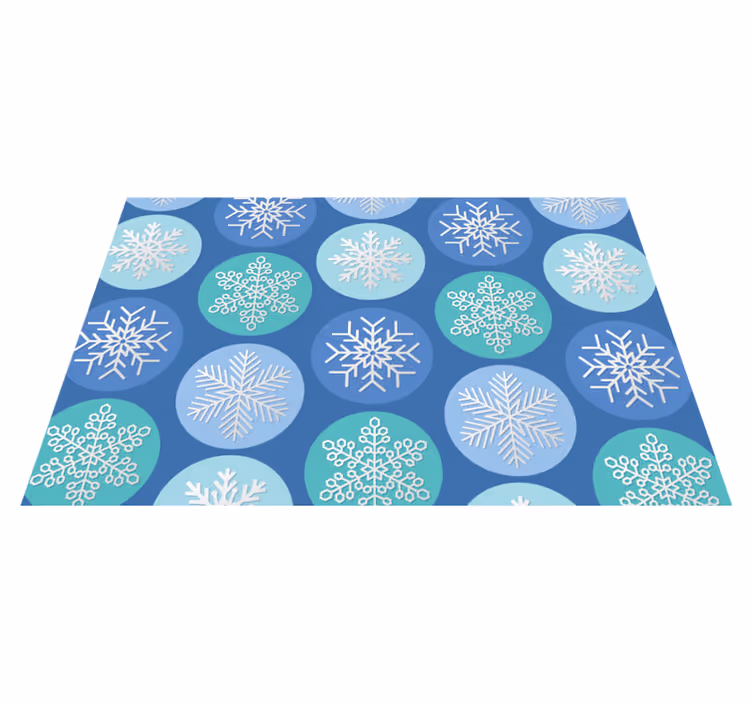 Individual de mesa navideño círculo con copos de nieve - TenVinilo