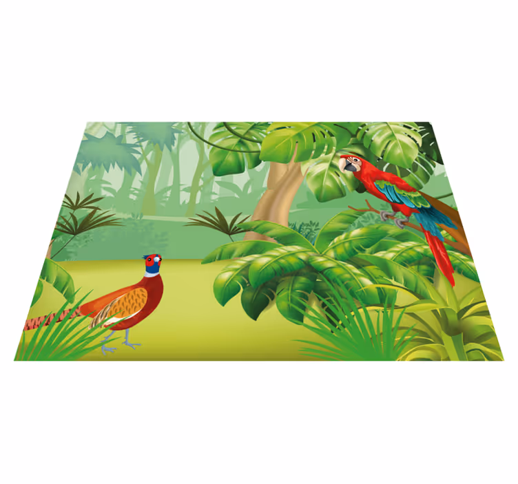 Mantel individual rectangular Loro en la selva tropical - TenVinilo