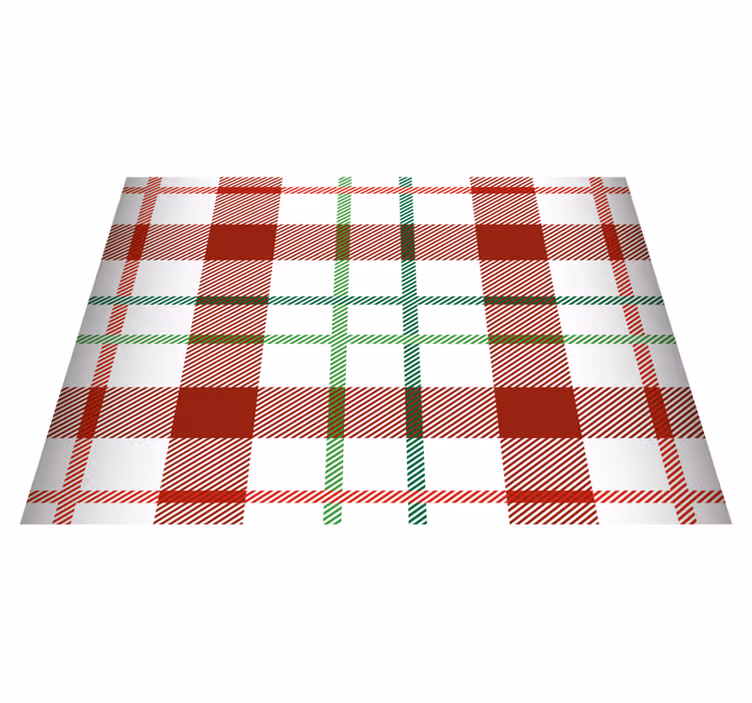 Individual de mesa navideño con diseño de cuadros - TenVinilo