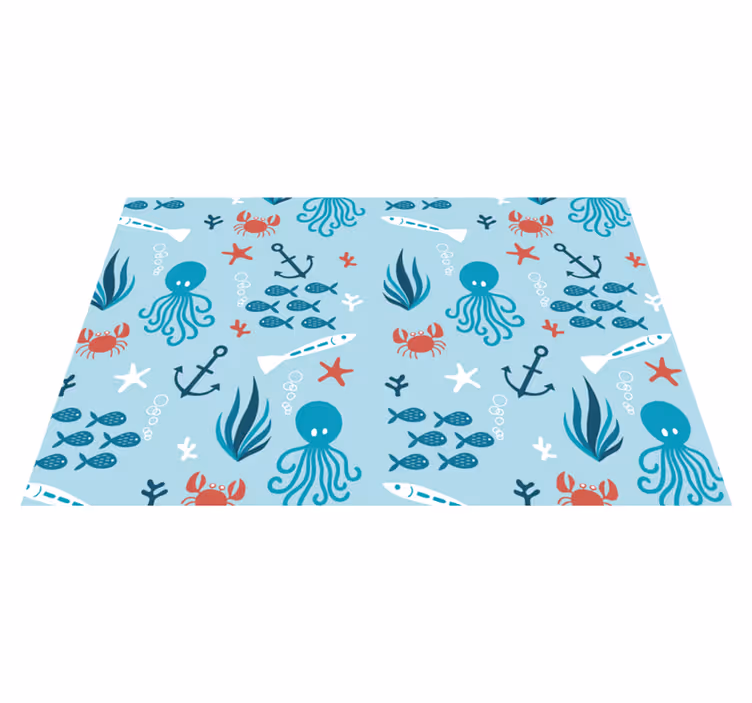Individual de mesa infantil criaturas marinas coloridas - TenVinilo