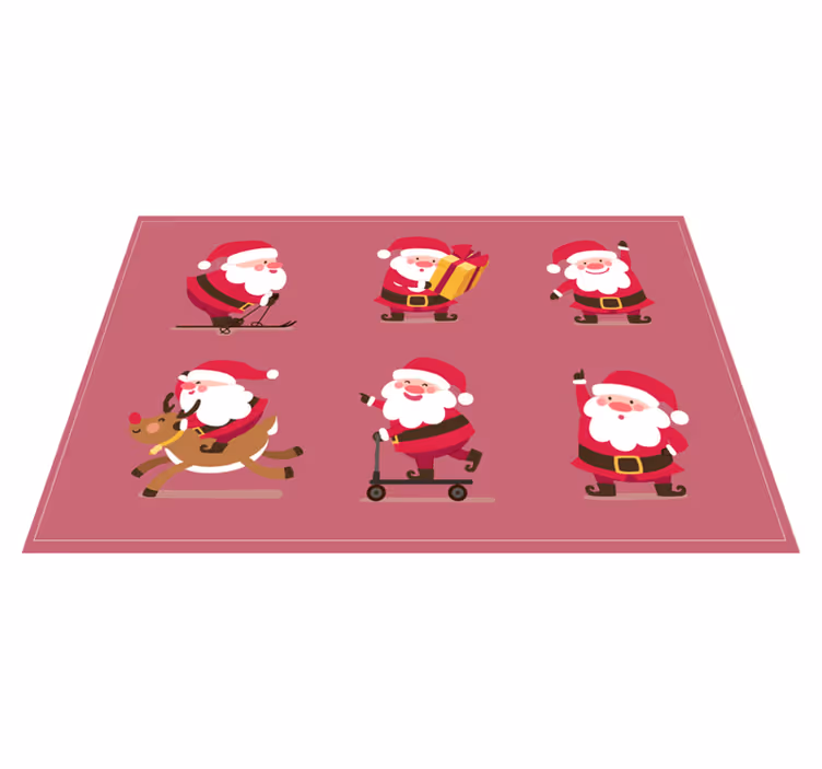 Individual de mesa navideño personajes de santa claus - TenVinilo