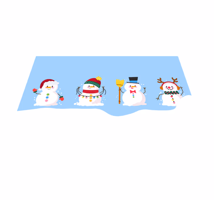 Individual de mesa navideño colección de muñecos de nieve - TenVinilo