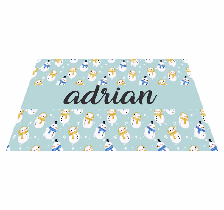 Manteles individuales navideños Muñeco de nieve personalizado - TenVinilo