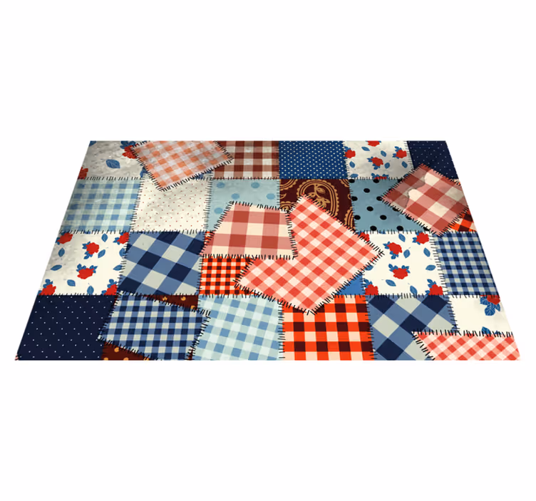 Individual mesa patrón diseño de tela patchwork - TenVinilo