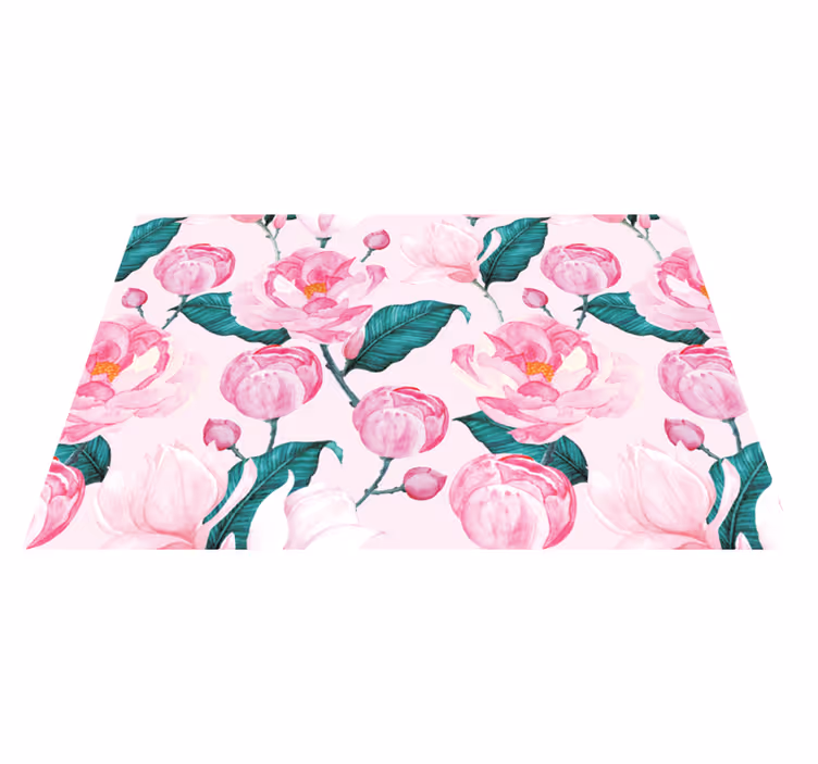 Individual original mesa patrón floral rosa - TenVinilo