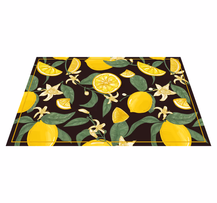 Individual original mesa patrón de limones y flores - TenVinilo