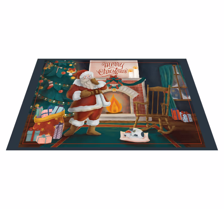Individual de mesa navideño reunión de santa claus - TenVinilo