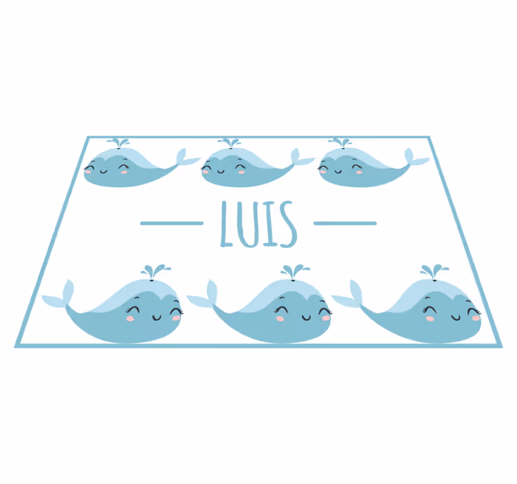 Manteles individuales con nombre Linda ballena personalizada - TenVinilo