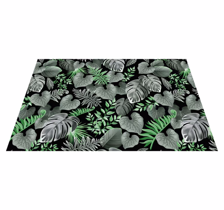 Individual mesa patrón motivos de hojas verdes - TenVinilo