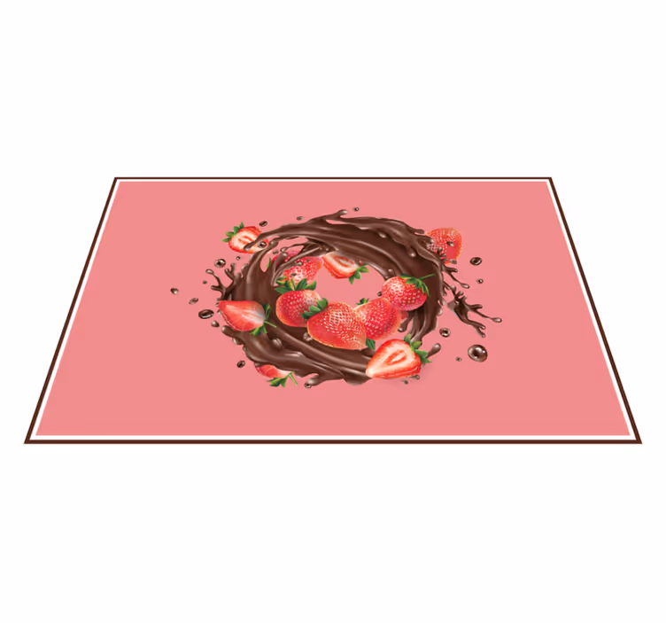 Mantel individual redondo Fresa con chocolate - TenVinilo
