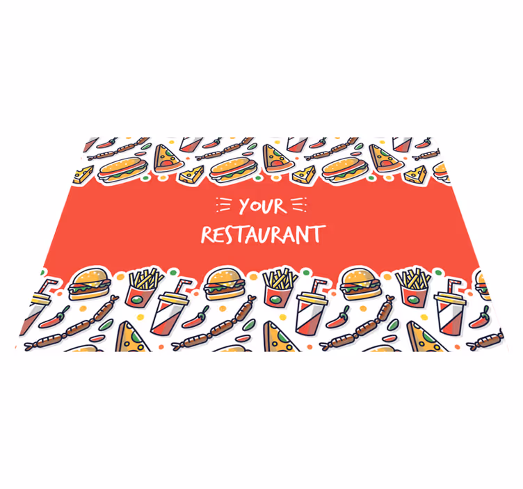 Manteles individuales con nombre Comida rapida con nombre - TenVinilo