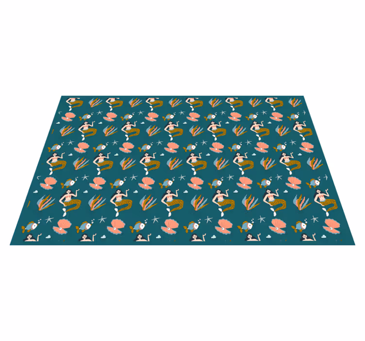Individual de mesa infantil patrón de conchas de sirena - TenVinilo
