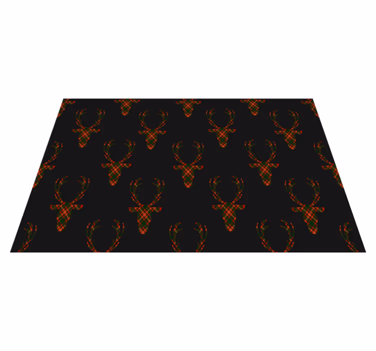 Individual de mesa navideño siluetas de renos a cuadros - TenVinilo