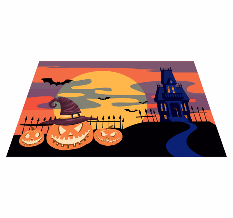 Individual mesa halloween escena pesadilla calabaza - TenVinilo