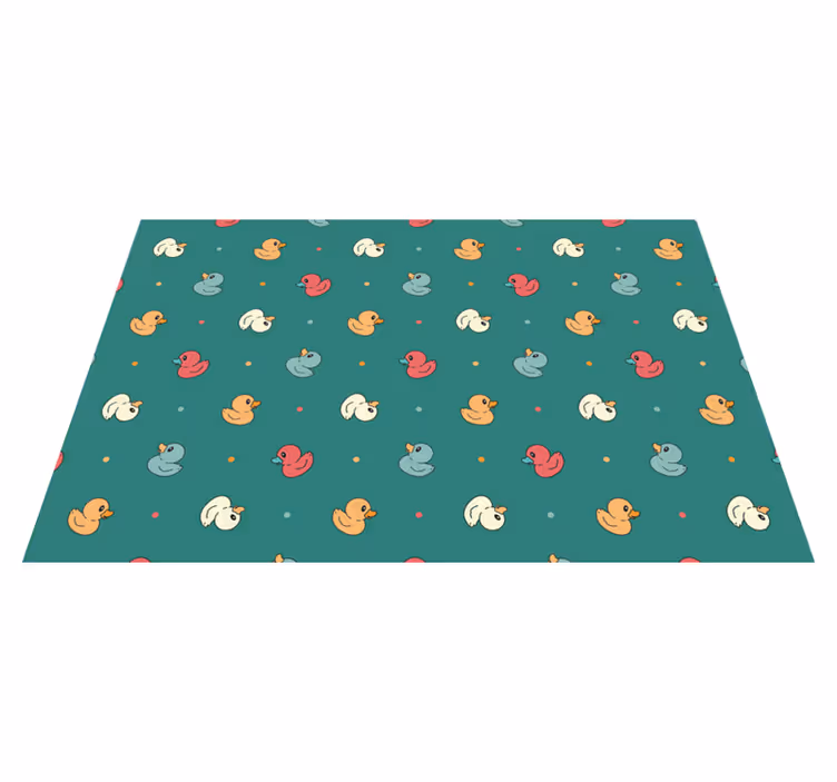 Individual de mesa infantil patrón de patos coloridos - TenVinilo