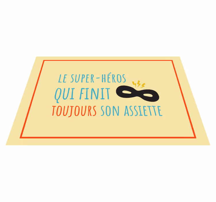 Individual de mesa infantil inspiración de superhéroes - TenVinilo