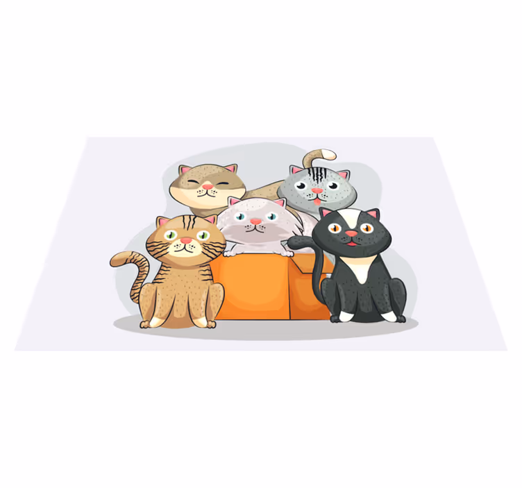 Mantel individual infantil Gatos en caja - TenVinilo