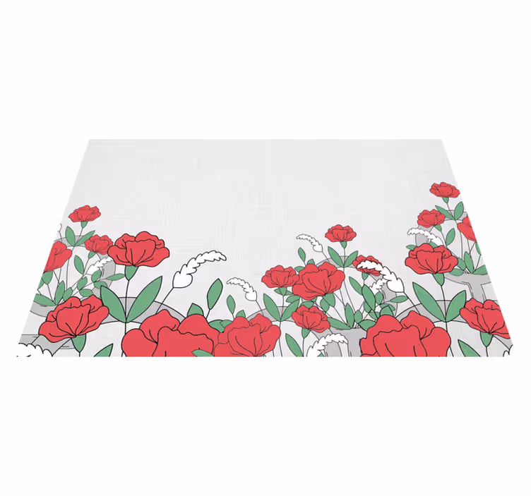Individual original mesa patrón floral con hojas - TenVinilo