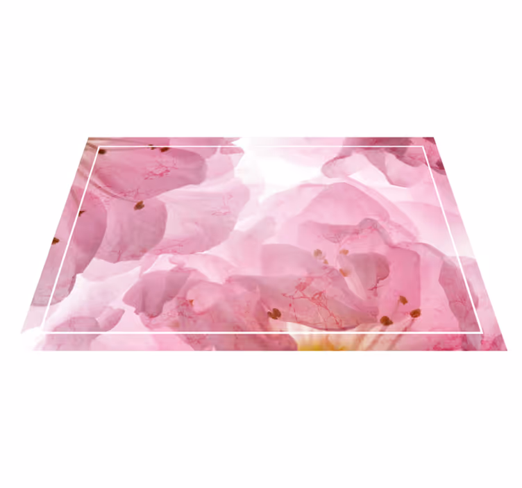 Mantel individual original Flores rosadas con hojas - TenVinilo