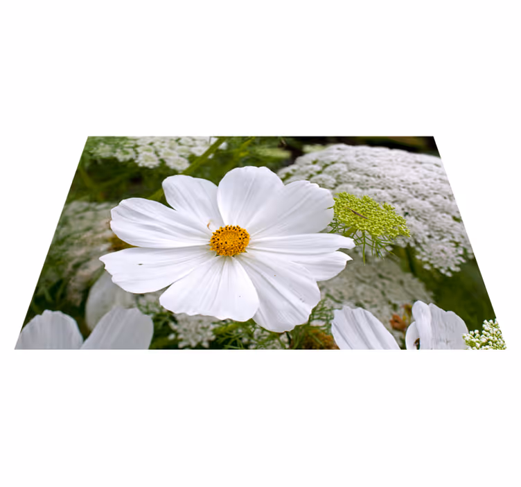 Individual original mesa flor blanca elegante - TenVinilo