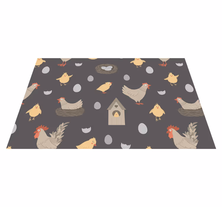 Individual de mesa infantil aves de granja encantadoras - TenVinilo