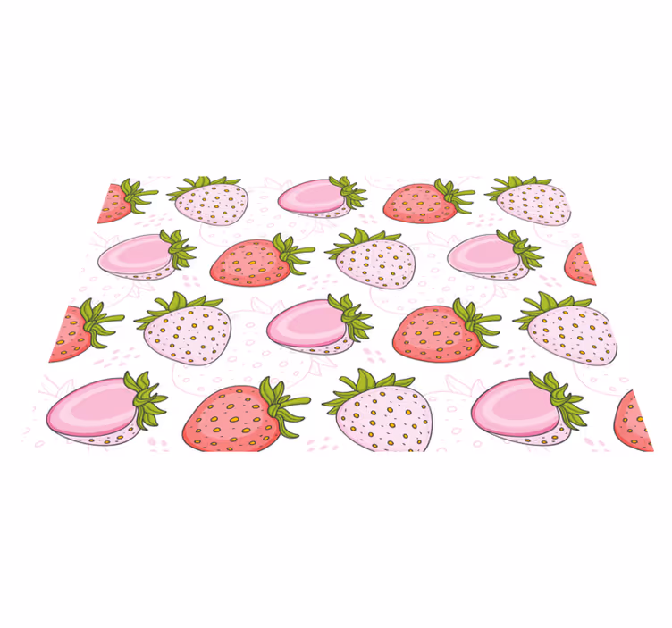 Individual original mesa patrón de fresas rosadas - TenVinilo