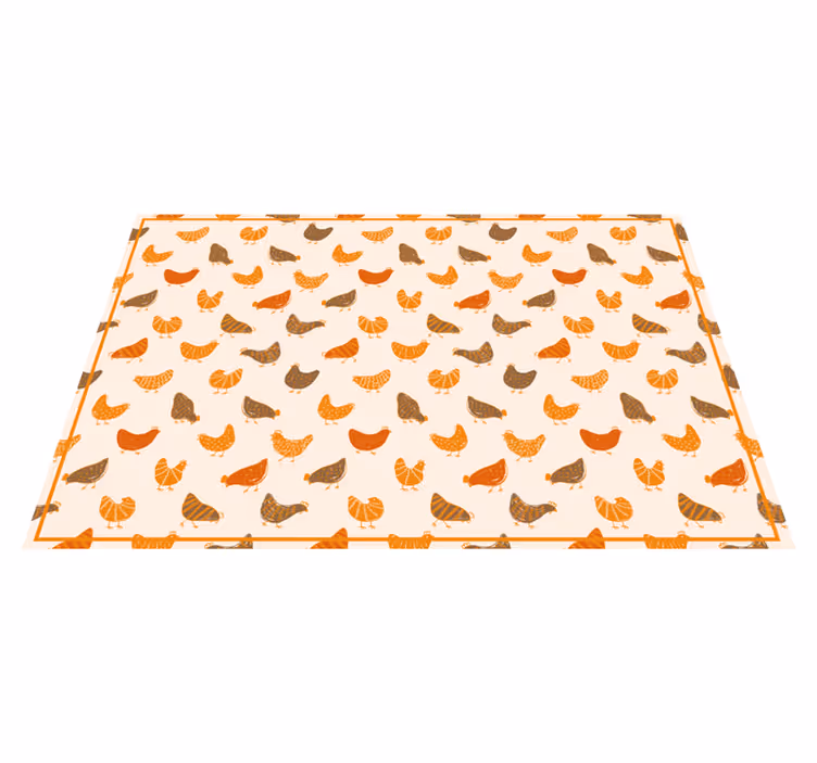 Mantel individual infantil Pollito y pollito patrón naranja - TenVinilo