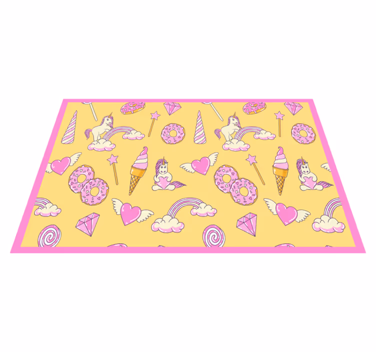 Individual de mesa infantil juego de unicornios divertido - TenVinilo