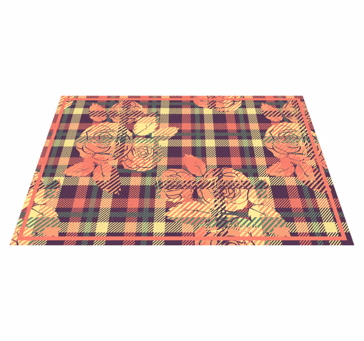 Individual mesa patrón arreglo de cuadrícula botánica - TenVinilo