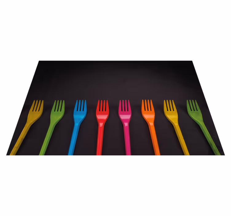Individual de mesa infantil colección de tenedores coloridos - TenVinilo