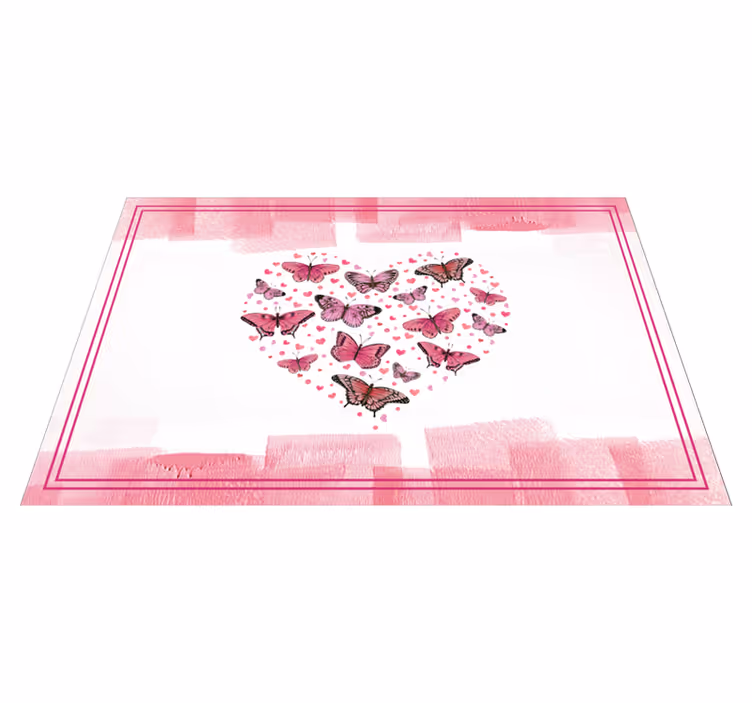 Individual mesa moderno patrón mariposas corazón - TenVinilo