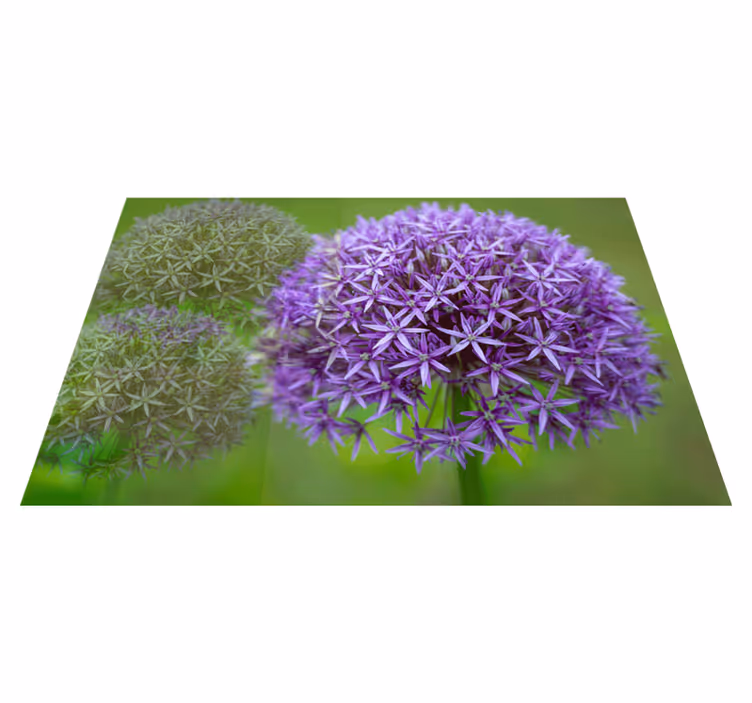 Individual mesa patrón flores moradas vibrantes - TenVinilo