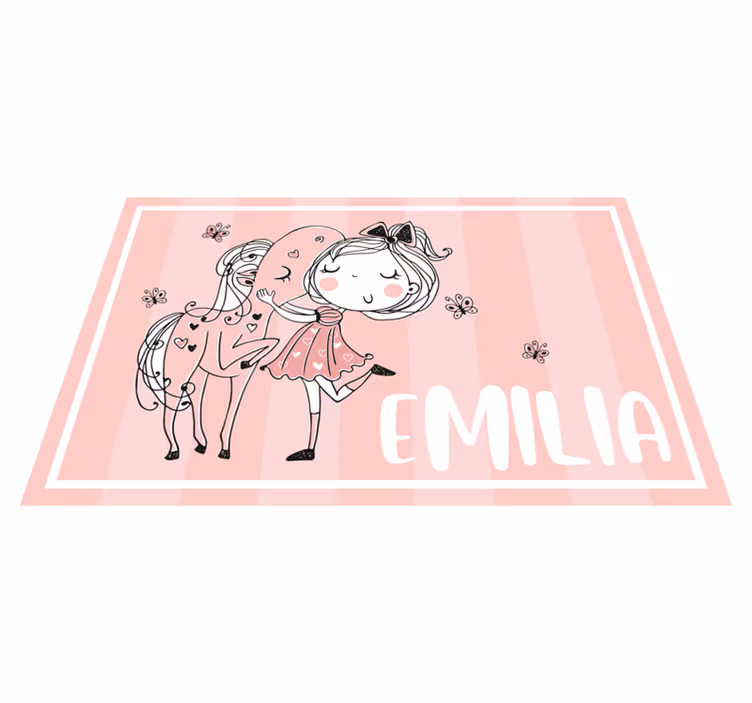 Individual de mesa infantil niña encantadora caballo - TenVinilo
