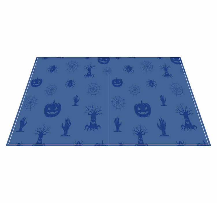 Mantel individual Halloween Personajes de halloween azul - TenVinilo