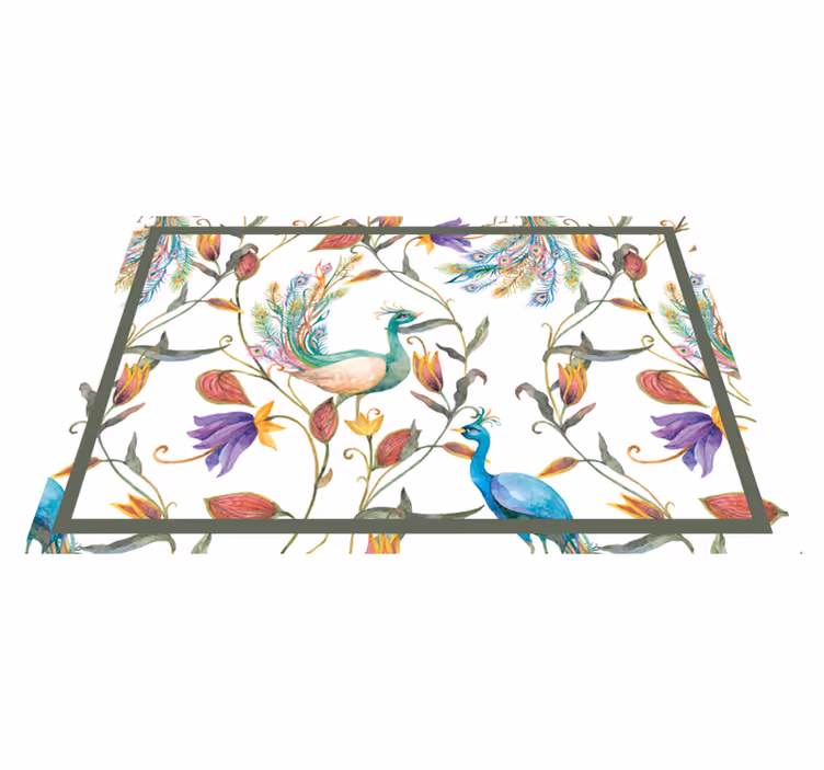 Individual original mesa patrón floral pavo real - TenVinilo