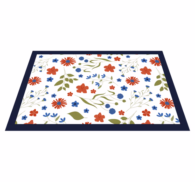 Individual de mesa infantil patrón floral encantador - TenVinilo