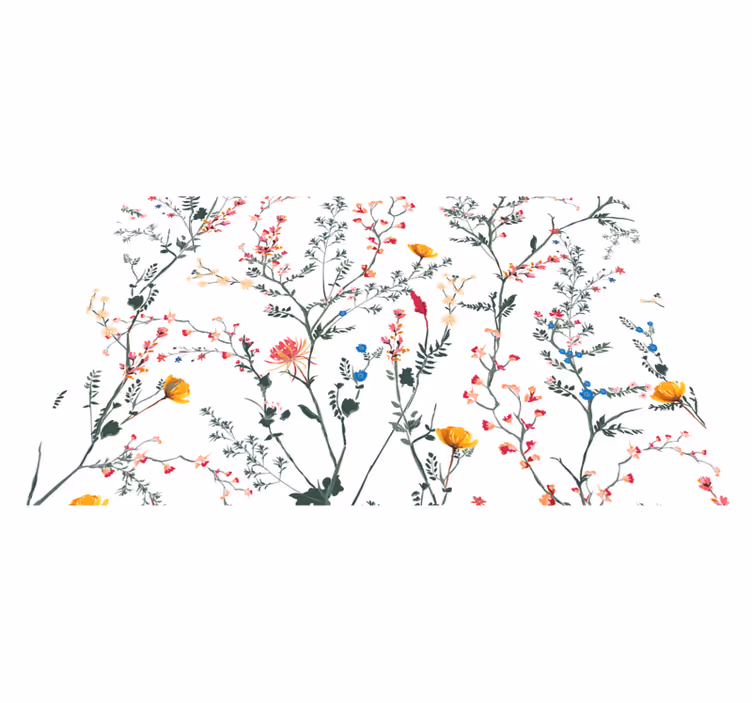 Mantel individual elegante Delgadas flores de jardín minimalistas - TenVinilo