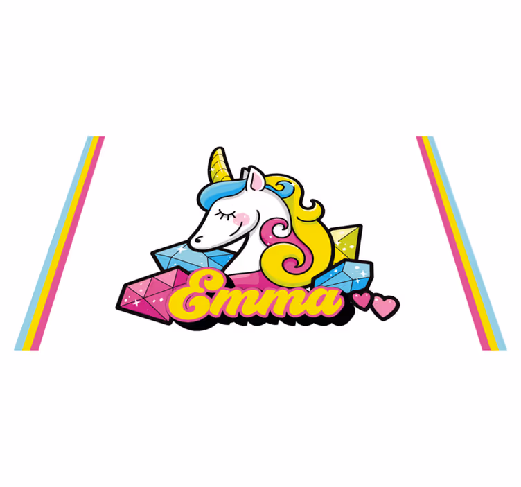 Individual de mesa infantil tema de gemas de unicornio - TenVinilo