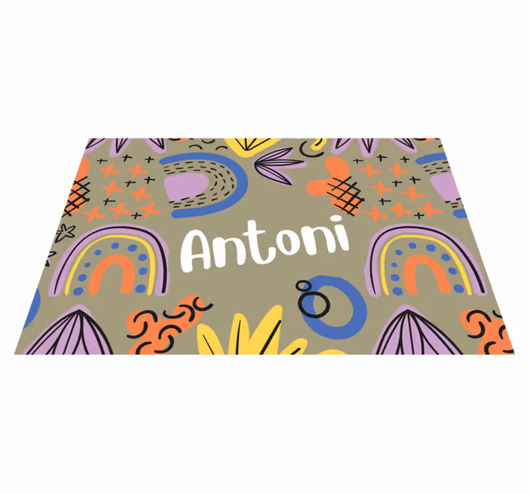 Individual mesa personalizable diseño de nombre colorido - TenVinilo