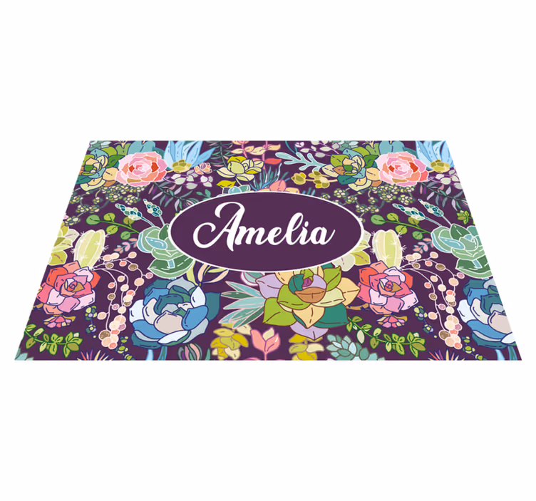 Individual mesa personalizable arte floral personalizado - TenVinilo