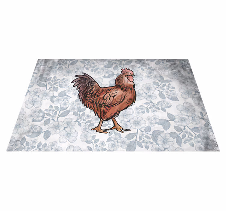 Individual original mesa ilustración de pollo rústico - TenVinilo