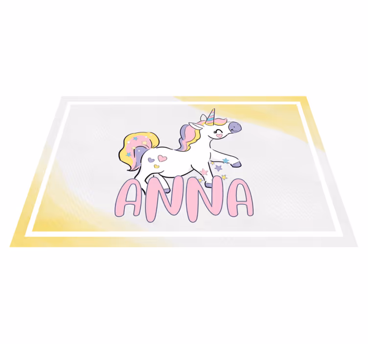 Individual de mesa infantil unicornio con corazones - TenVinilo