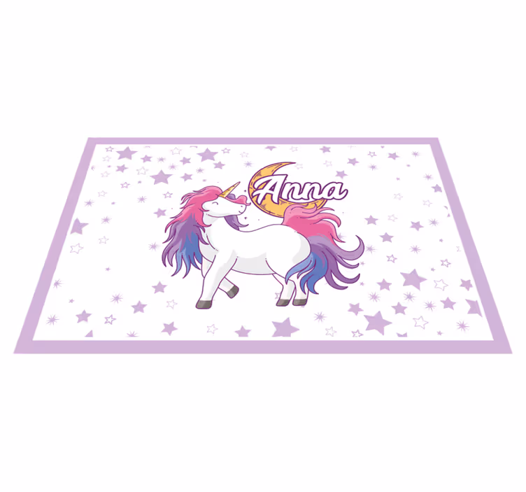 Individual de mesa infantil unicornio con estrellas - TenVinilo