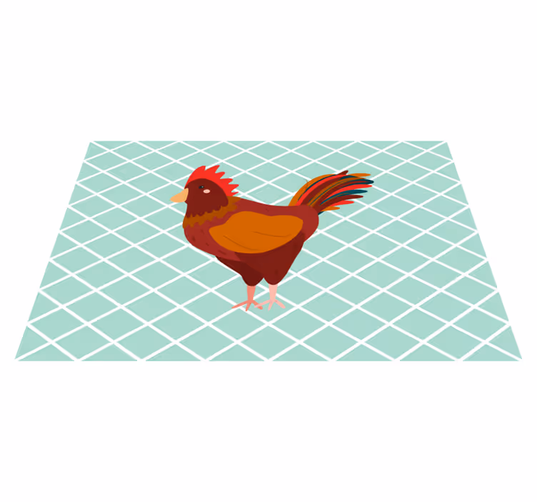 Individual original mesa ilustración de gallo encantador - TenVinilo