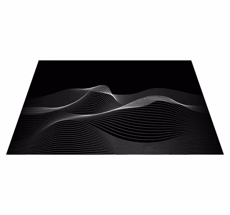Mantel individual moderno Onda negra abstracta 3d - TenVinilo