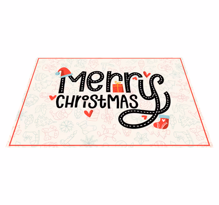 Individual de mesa navideño mensaje de feliz navidad - TenVinilo